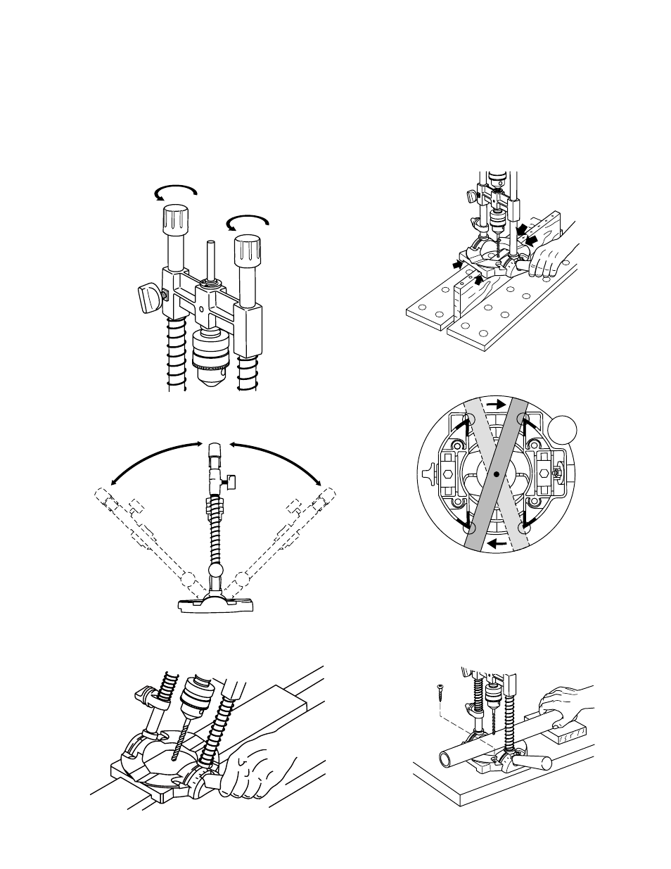Angle drilling, Edge drilling, Round stock drilling | Wolfcraft 4525 User Manual | Page 5 / 12