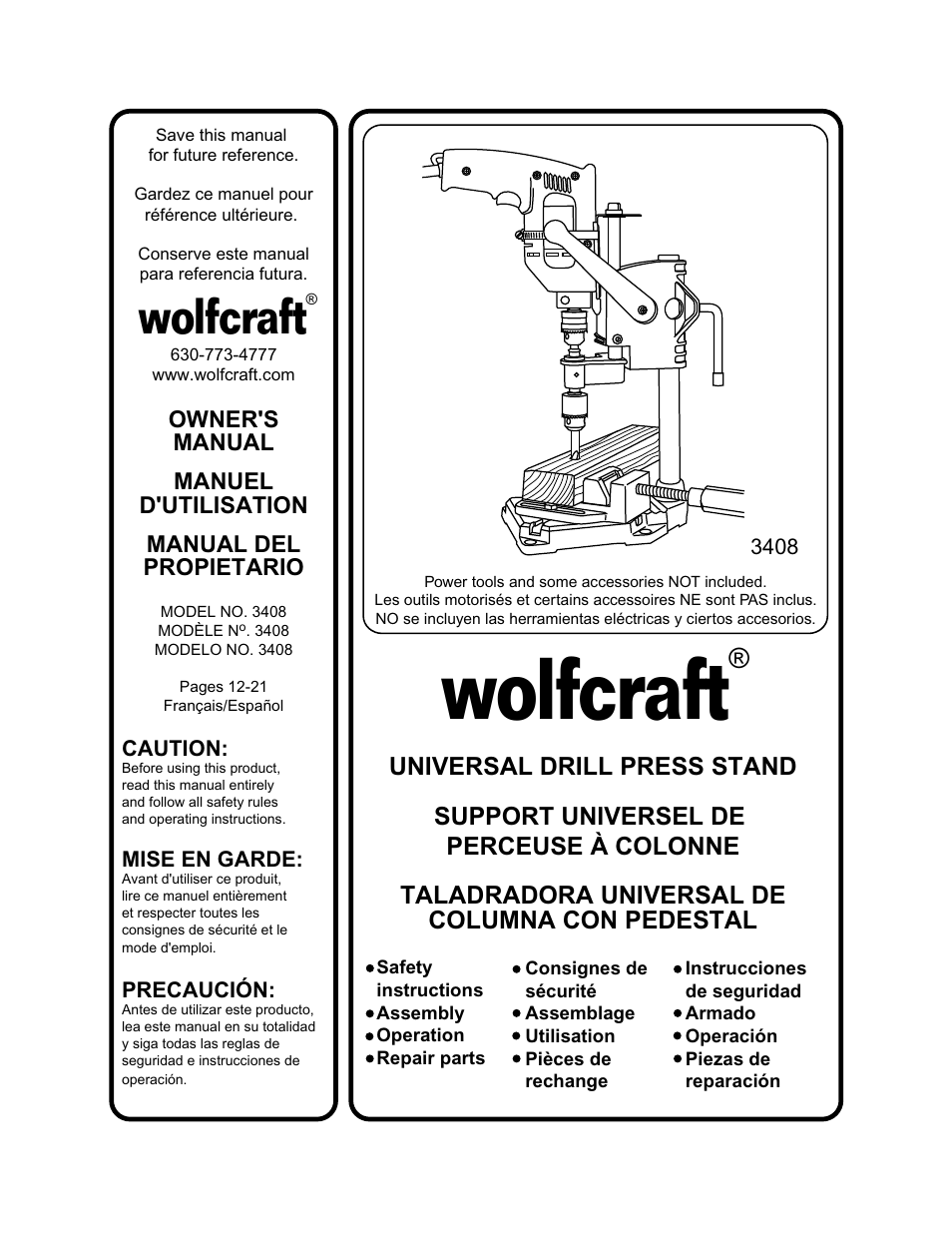 Wolfcraft 3408 User Manual | 24 pages