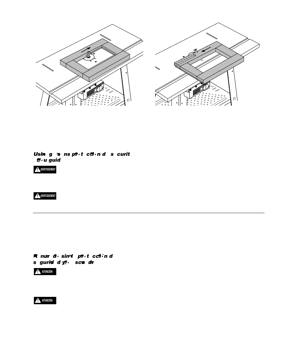 Figure 21 figura 21, Figure 22 figura 22, Usinage sans protection de sécurité et/ou guide | Wolfcraft 6151 User Manual | Page 35 / 40