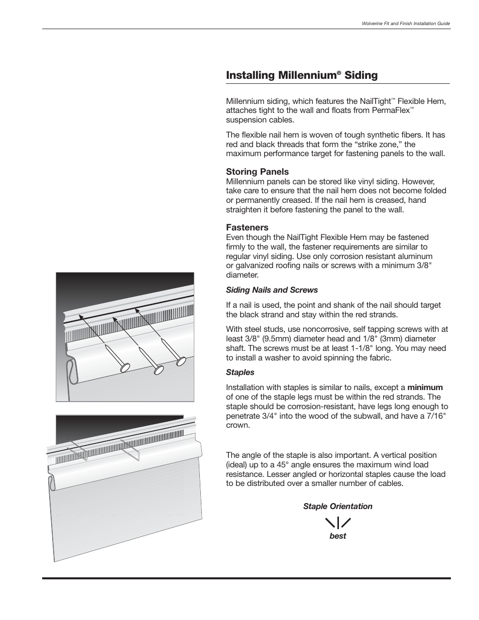 Installing millennium, Siding | Wolverine Siding and Vinyl Carpentry Soffit and Decorative Trim User Manual | Page 104 / 117