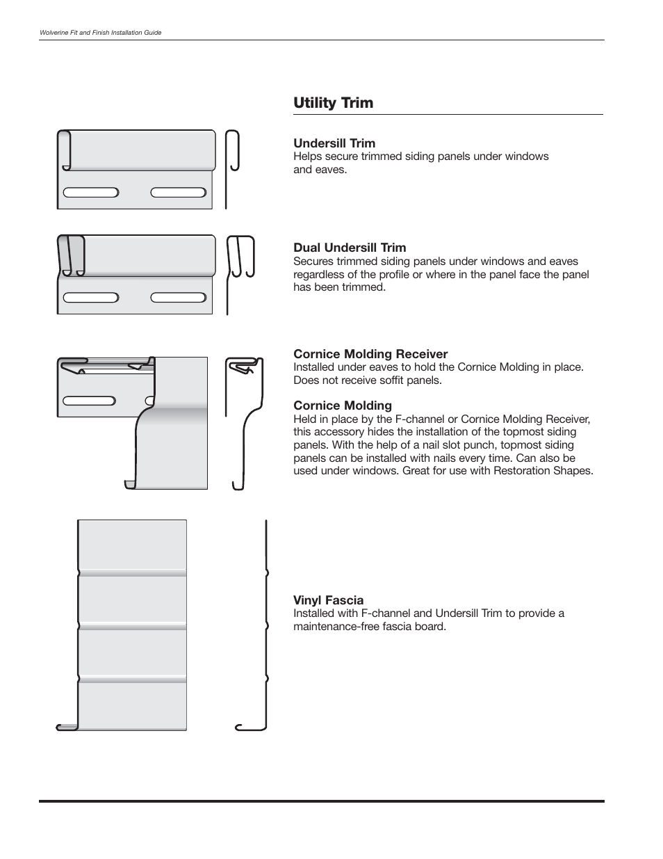 Utility trim | Wolverine Siding and Vinyl Carpentry Soffit and Decorative Trim User Manual | Page 11 / 117