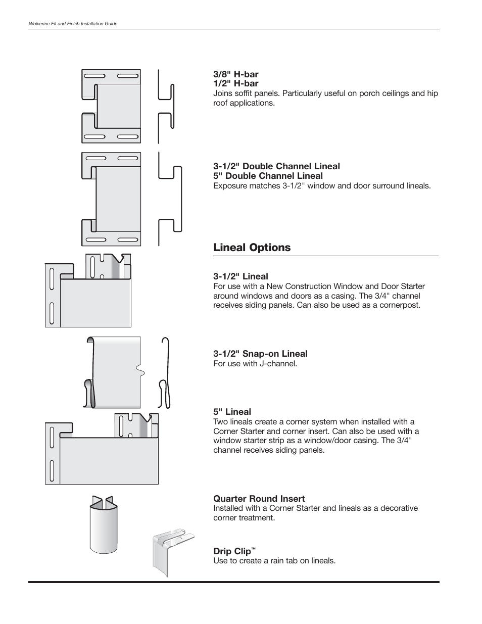 Lineal options | Wolverine Siding and Vinyl Carpentry Soffit and Decorative Trim User Manual | Page 13 / 117