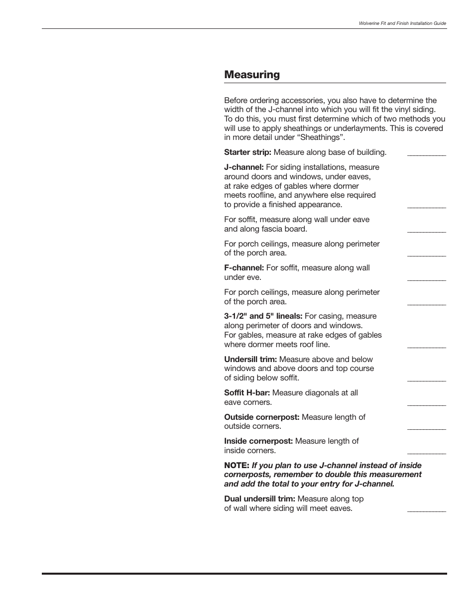Measuring | Wolverine Siding and Vinyl Carpentry Soffit and Decorative Trim User Manual | Page 20 / 117
