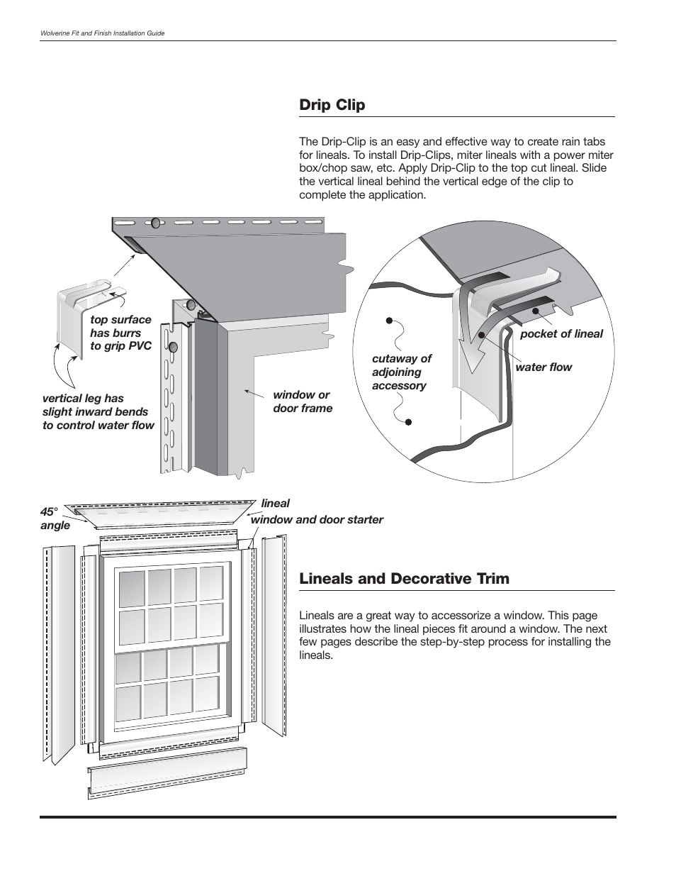 Drip clip, Lineals and decorative trim | Wolverine Siding and Vinyl Carpentry Soffit and Decorative Trim User Manual | Page 39 / 117