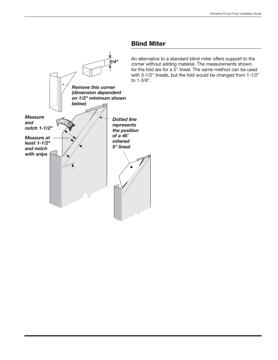 Blind miter | Wolverine Siding and Vinyl Carpentry Soffit and Decorative Trim User Manual | Page 46 / 117