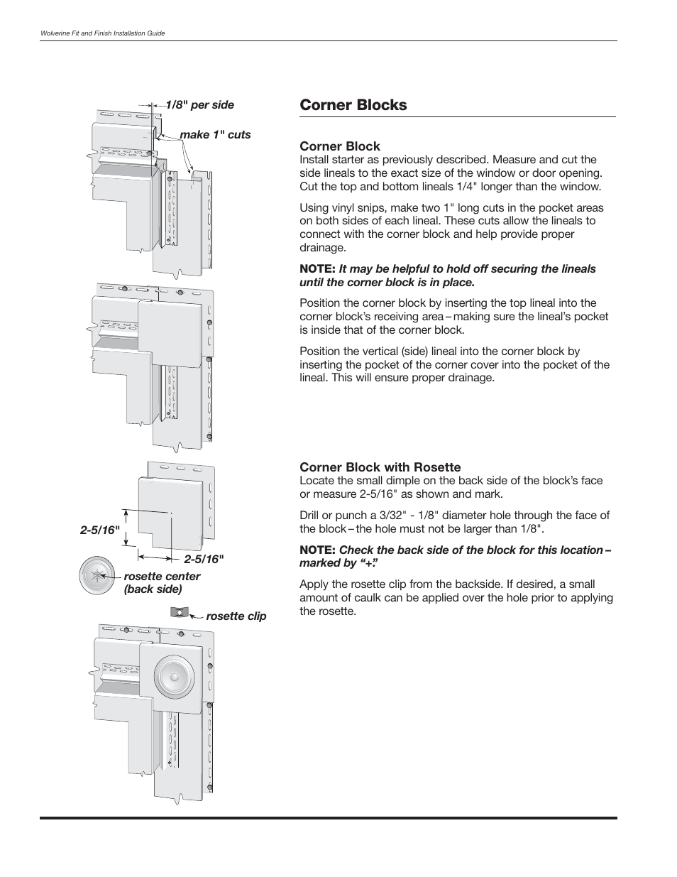 Corner blocks | Wolverine Siding and Vinyl Carpentry Soffit and Decorative Trim User Manual | Page 47 / 117