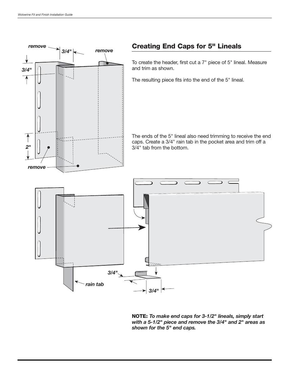 Creating end caps for 5" lineals | Wolverine Siding and Vinyl Carpentry Soffit and Decorative Trim User Manual | Page 49 / 117