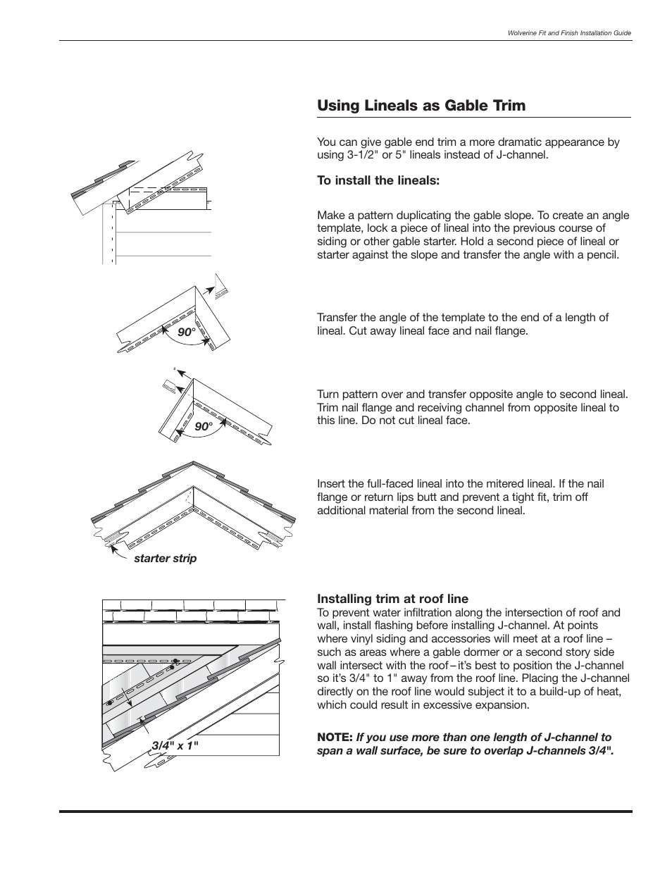 Using lineals as gable trim | Wolverine Siding and Vinyl Carpentry Soffit and Decorative Trim User Manual | Page 56 / 117