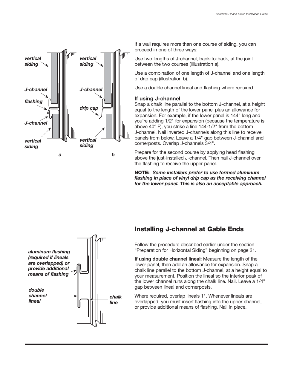 Installing j-channel at gable ends | Wolverine Siding and Vinyl Carpentry Soffit and Decorative Trim User Manual | Page 68 / 117