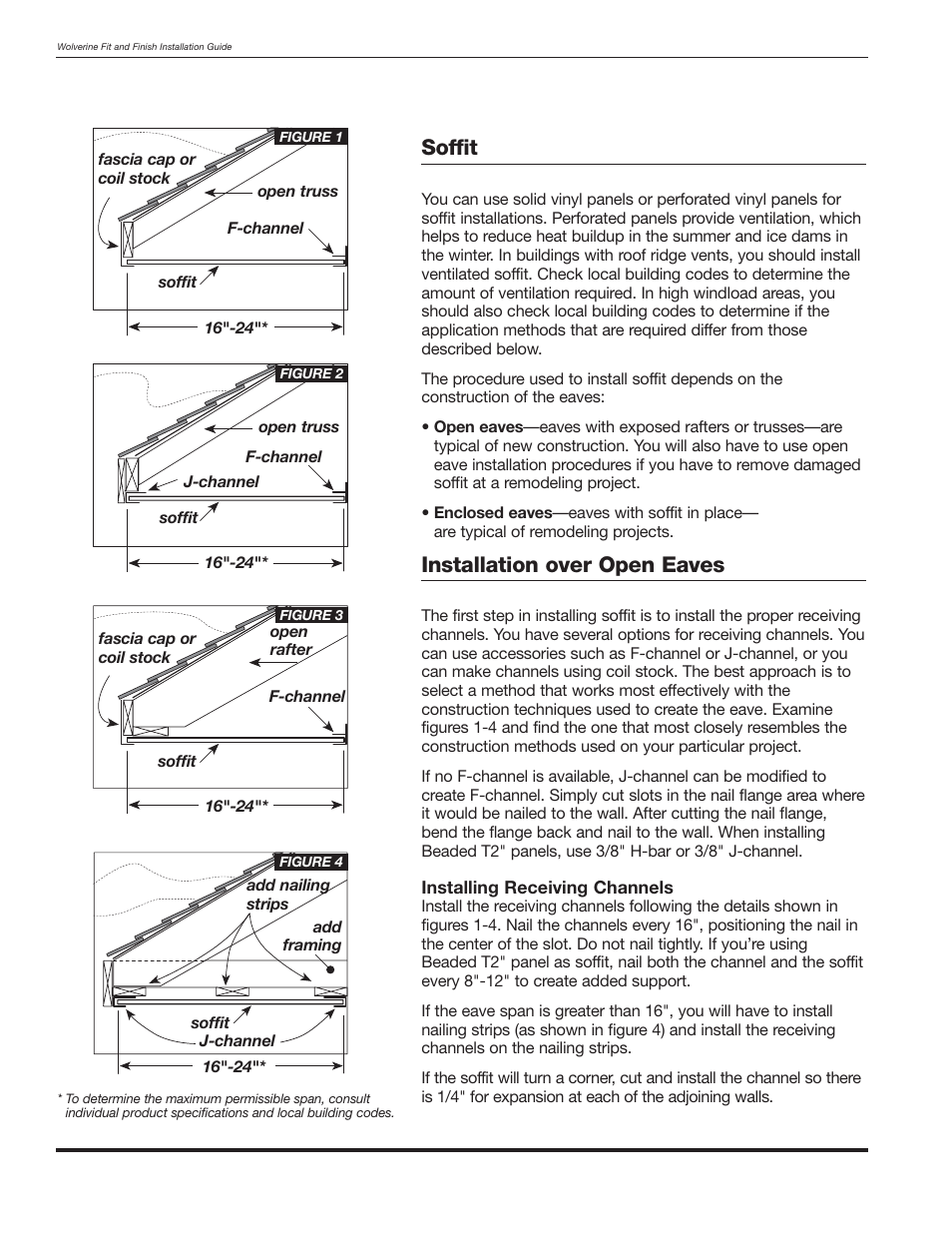 Soffit, Installation over open eaves | Wolverine Siding and Vinyl Carpentry Soffit and Decorative Trim User Manual | Page 75 / 117