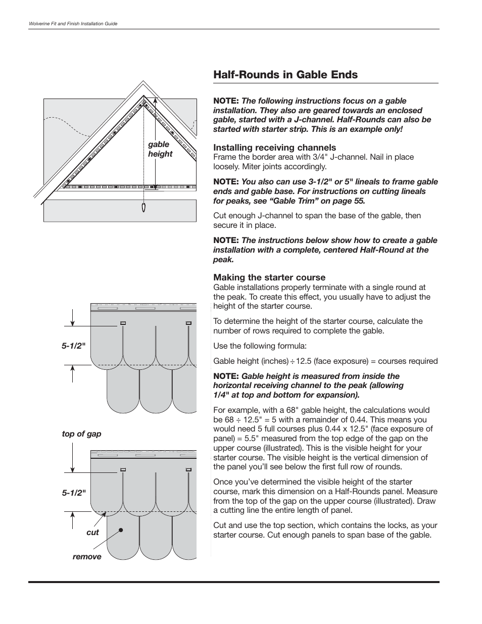 Half-rounds in gable ends | Wolverine Siding and Vinyl Carpentry Soffit and Decorative Trim User Manual | Page 89 / 117
