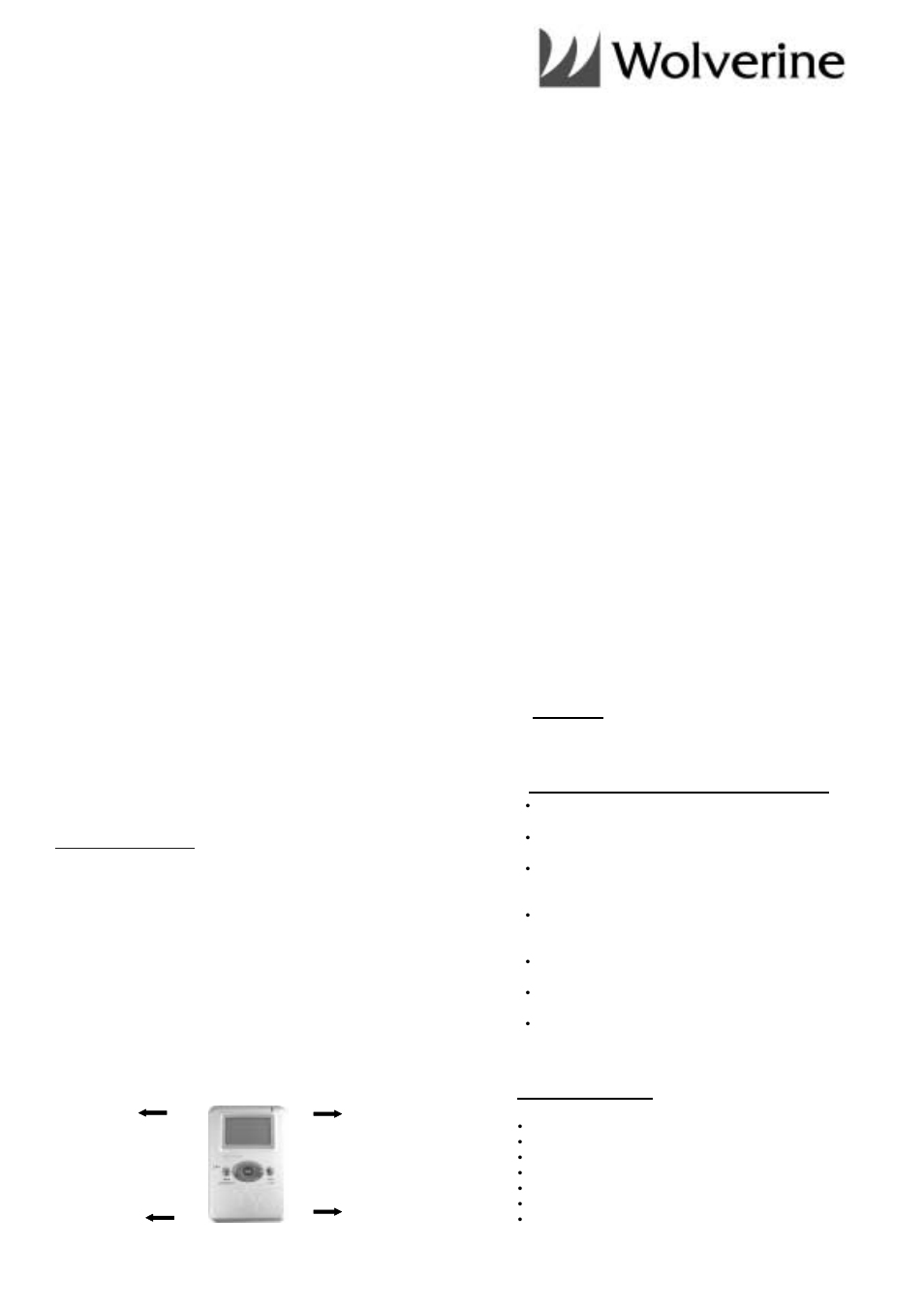 Wolverine 8000 User Manual | 8 pages
