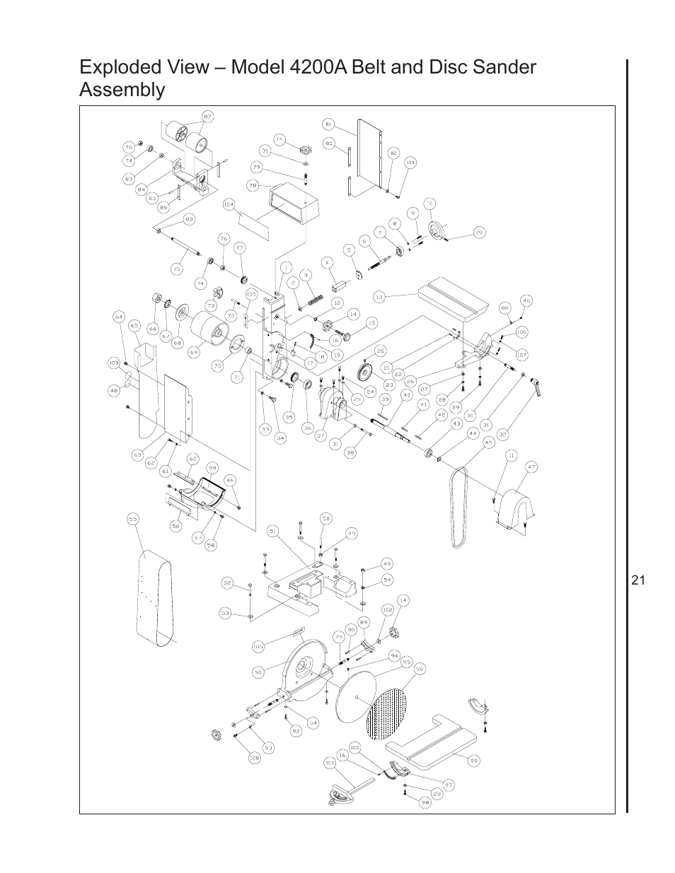 4200a belt and disc sander assembly | Wilton 4400A User Manual | Page 21 / 32