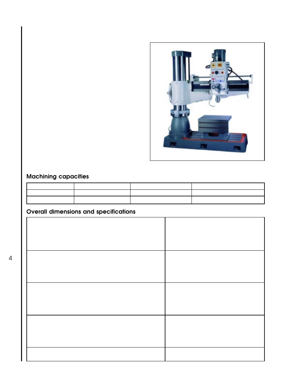 General specifications | Wilton 1230 User Manual | Page 4 / 32