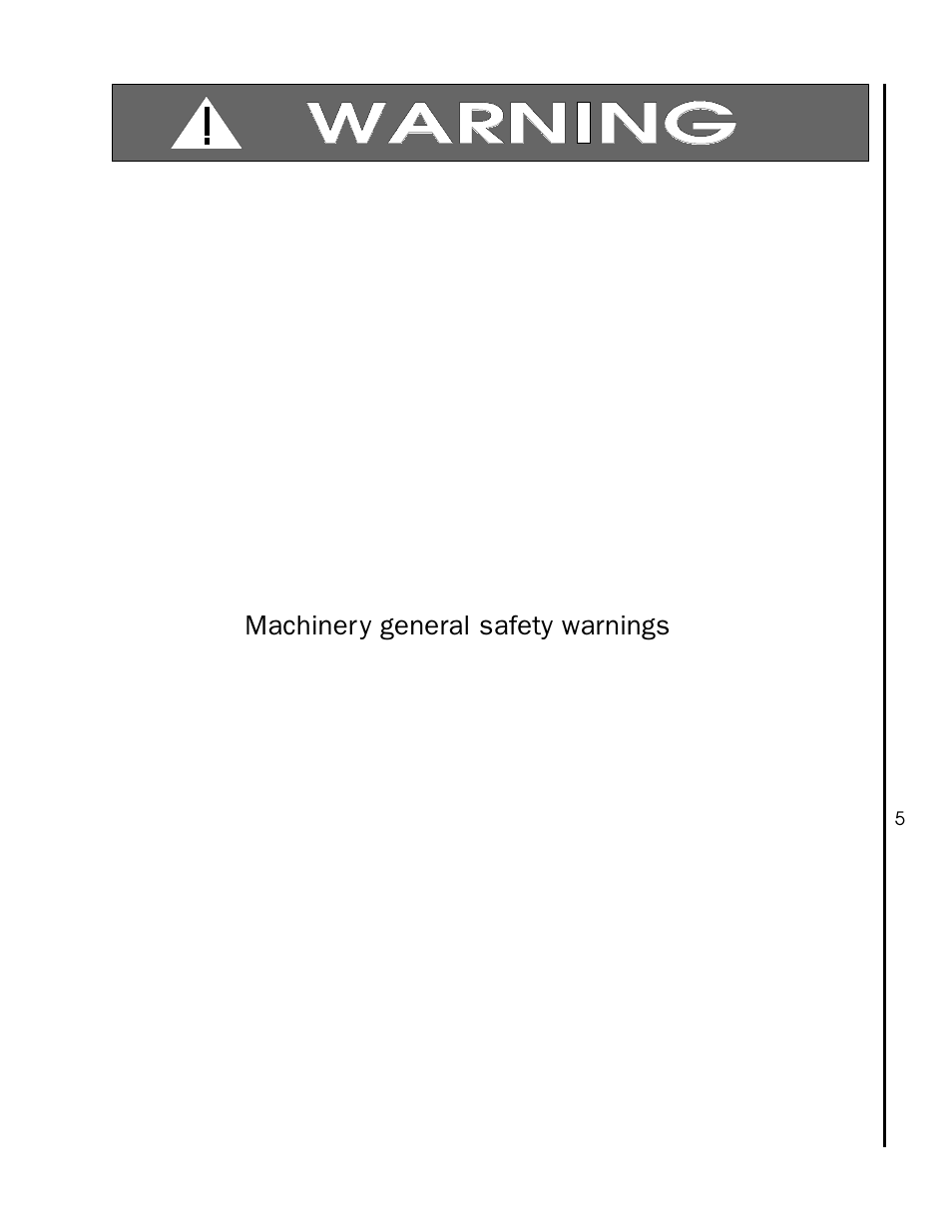 Operating precautions, Machinery general safety warnings | Wilton 1230 User Manual | Page 5 / 32