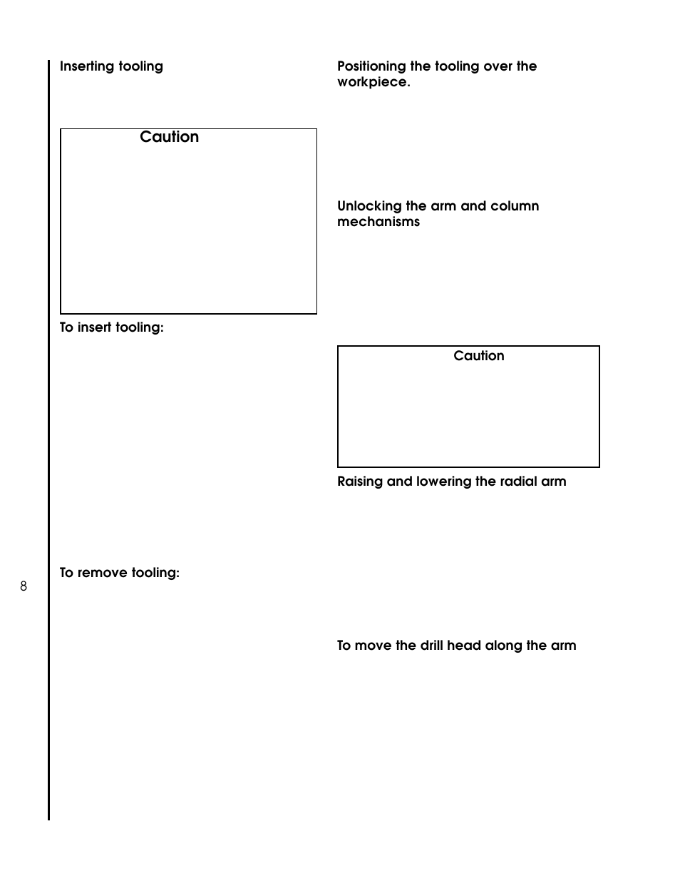 Caution | Wilton 1230 User Manual | Page 8 / 32