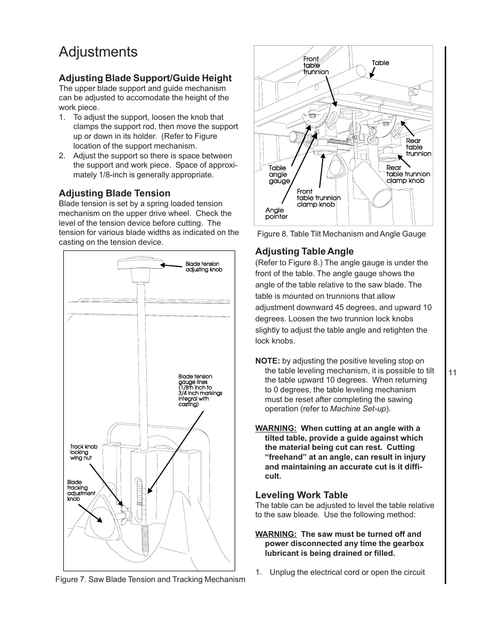 Adjustments | Wilton 8201VS User Manual | Page 11 / 32