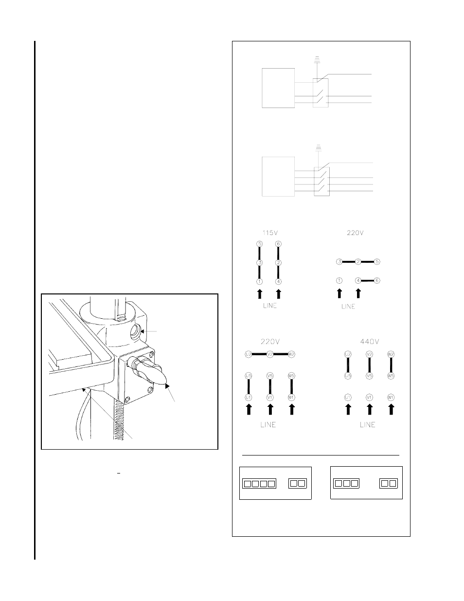 Wiring diagrams, Adjustments, Table adjustment | Head adjustment | Wilton A5818 User Manual | Page 10 / 20