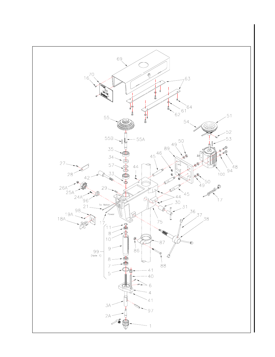 Exploded view — head | Wilton A5818 User Manual | Page 15 / 20