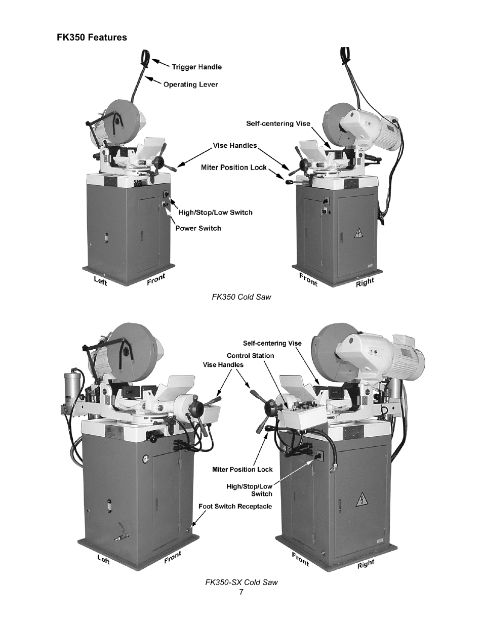 Features | Wilton FK350-4 User Manual | Page 7 / 44