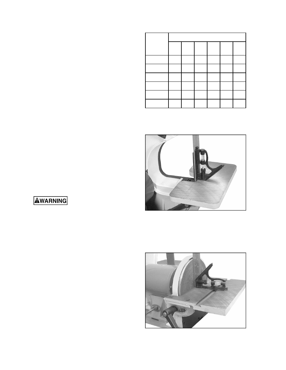 Adjustments, Tilting the belt table, Tilting the disc table | Wilton 41002 User Manual | Page 12 / 24