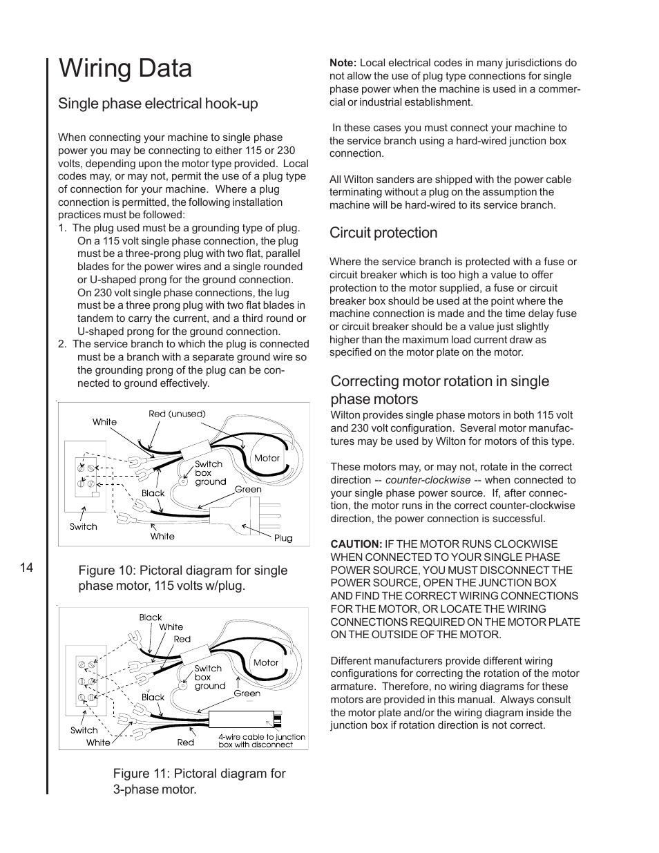 Wiring data | Wilton 4210 User Manual | Page 14 / 24