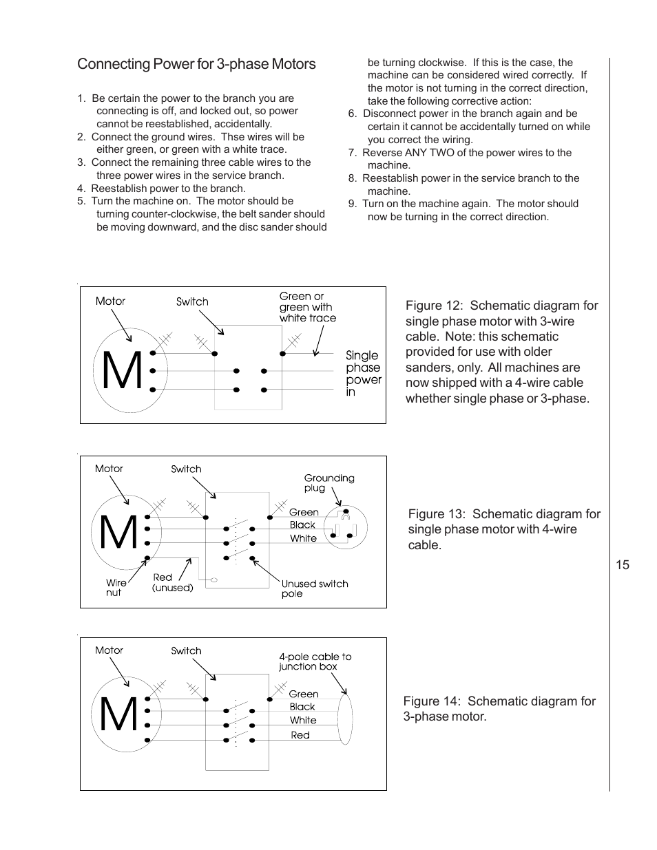 Connecting power for 3-phase motors | Wilton 4210 User Manual | Page 15 / 24