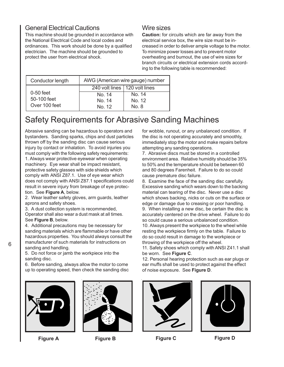 Safety requirements for abrasive sanding machines | Wilton 4210 User Manual | Page 6 / 24