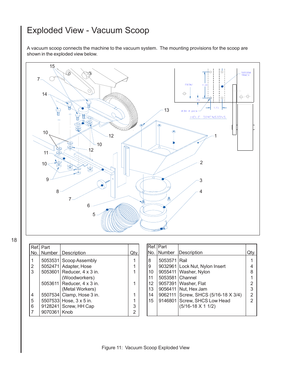 Exploded view - vacuum scoop, Parts list - vacuum scoop | Wilton 4103 User Manual | Page 18 / 28