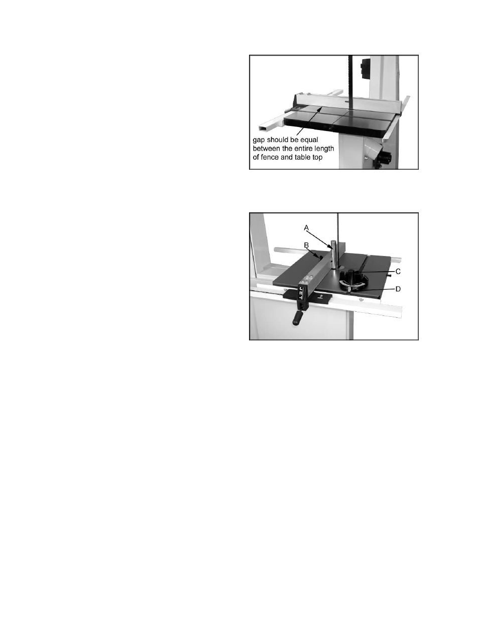 Resaw guide (optional accessory), Miter gauge (optional accessory) | Wilton JWBS-16B User Manual | Page 14 / 32