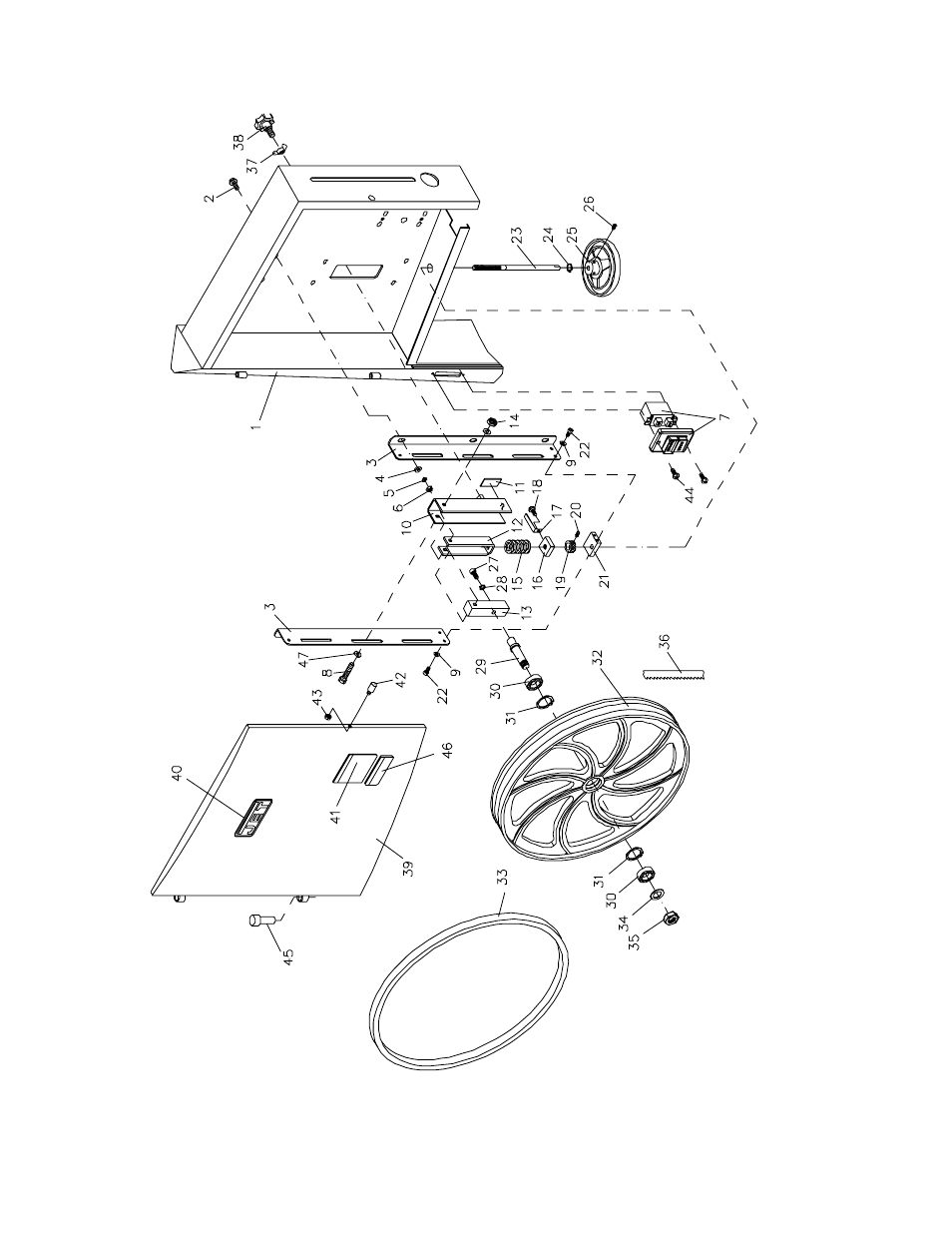 Upper wheel assembly | Wilton JWBS-16B User Manual | Page 21 / 32