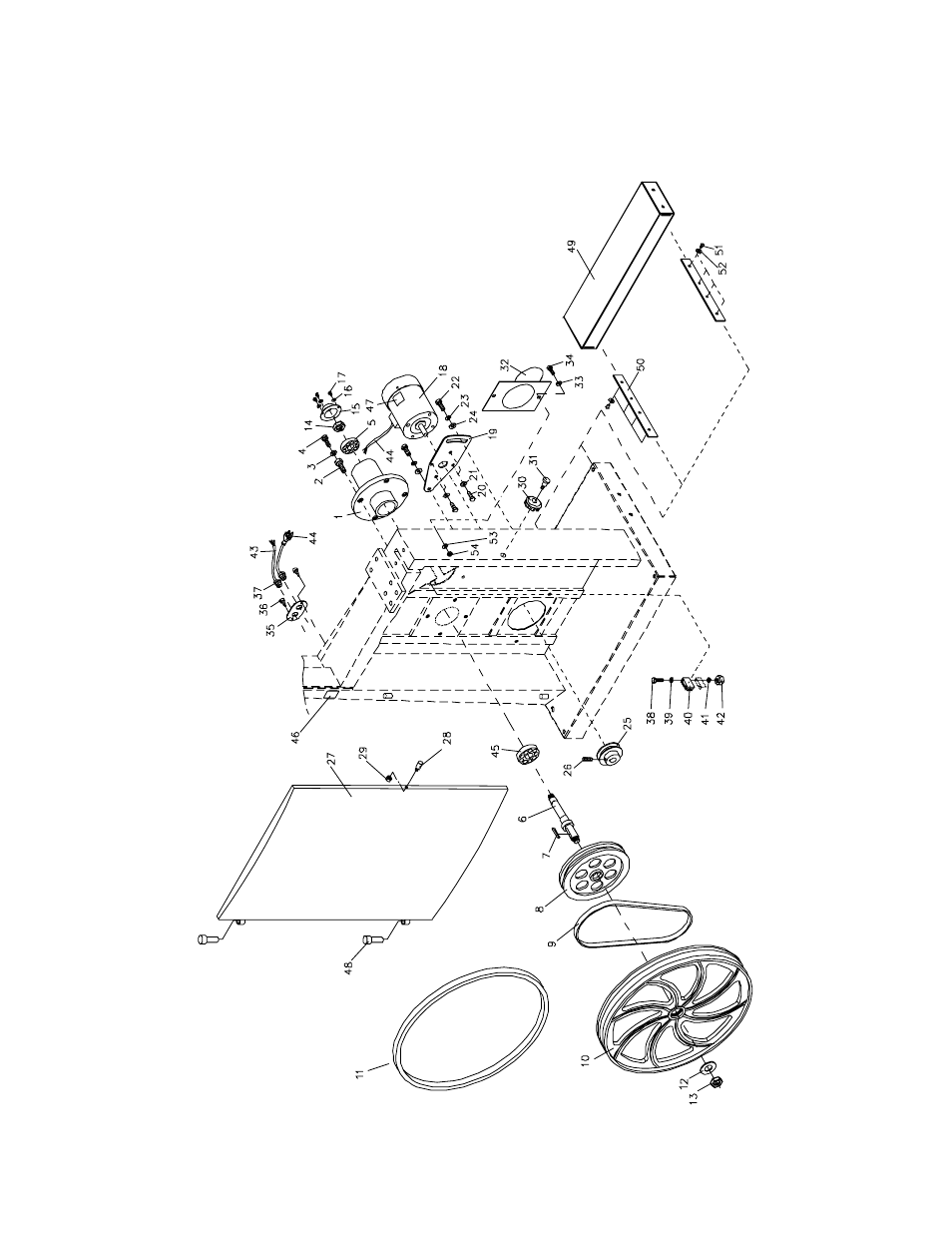 Lower wheel and motor assembly | Wilton JWBS-16B User Manual | Page 23 / 32