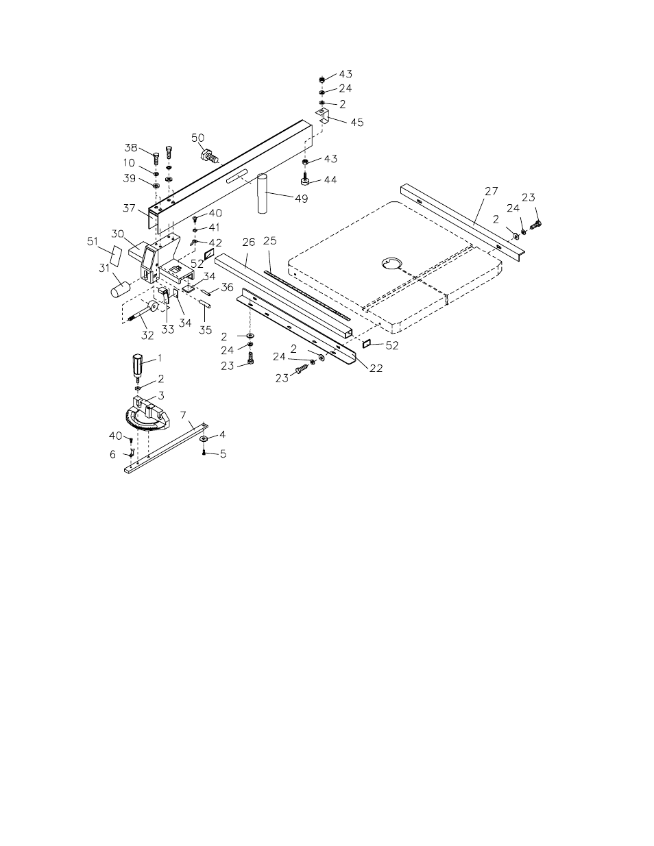 Fence & miter assembly (optional accessory) | Wilton JWBS-16B User Manual | Page 29 / 32