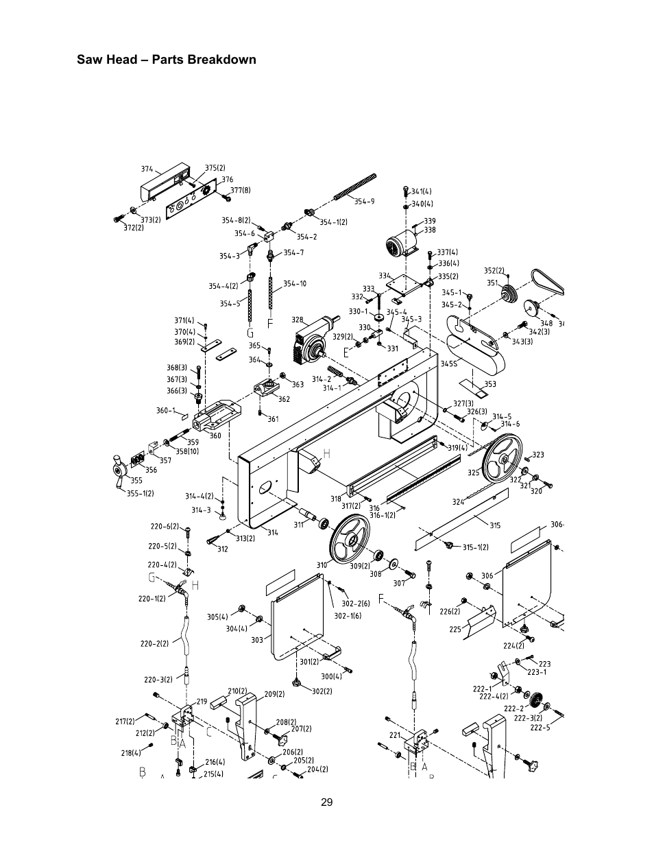 Saw head – parts breakdown | Wilton 7015 User Manual | Page 29 / 32