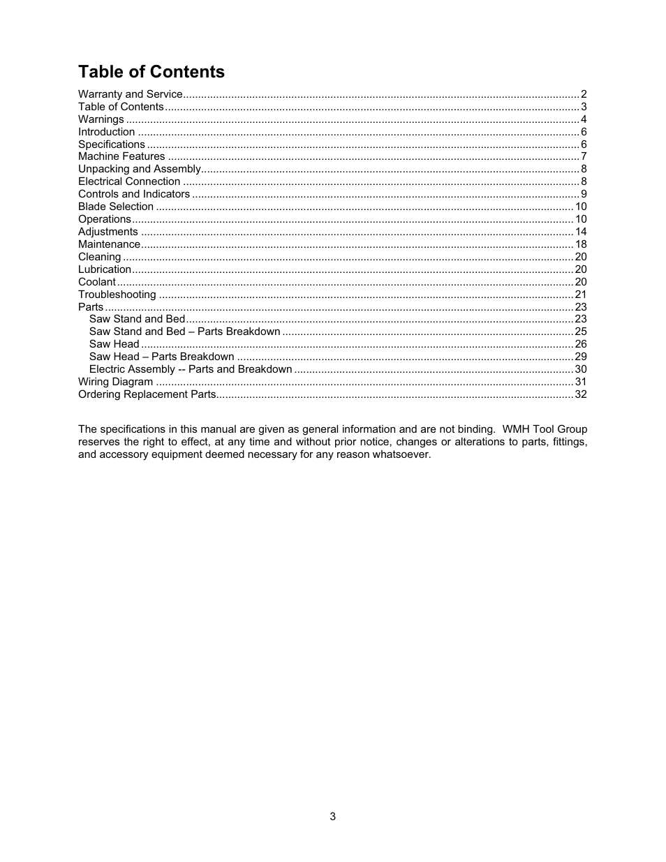 Wilton 7015 User Manual | Page 3 / 32