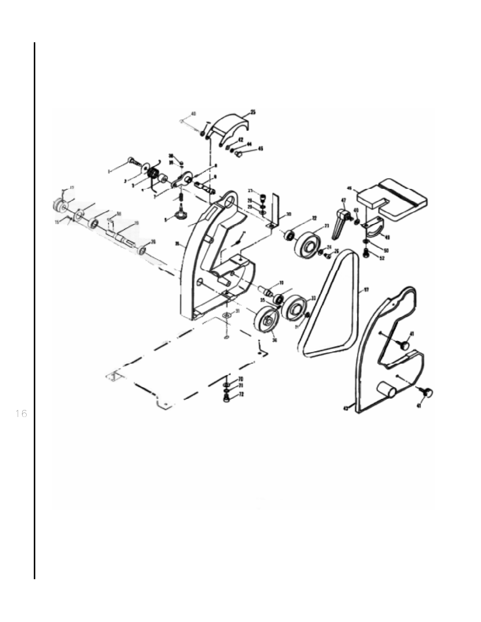 Belt sander parts - exploded view | Wilton 4002 User Manual | Page 16 / 20