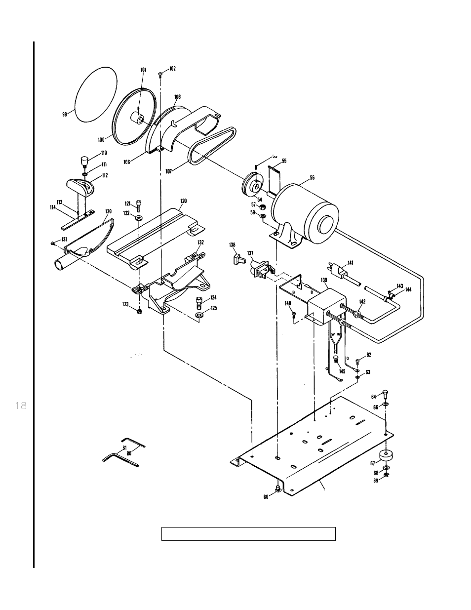 Disc sander parts - exploded view | Wilton 4002 User Manual | Page 18 / 20