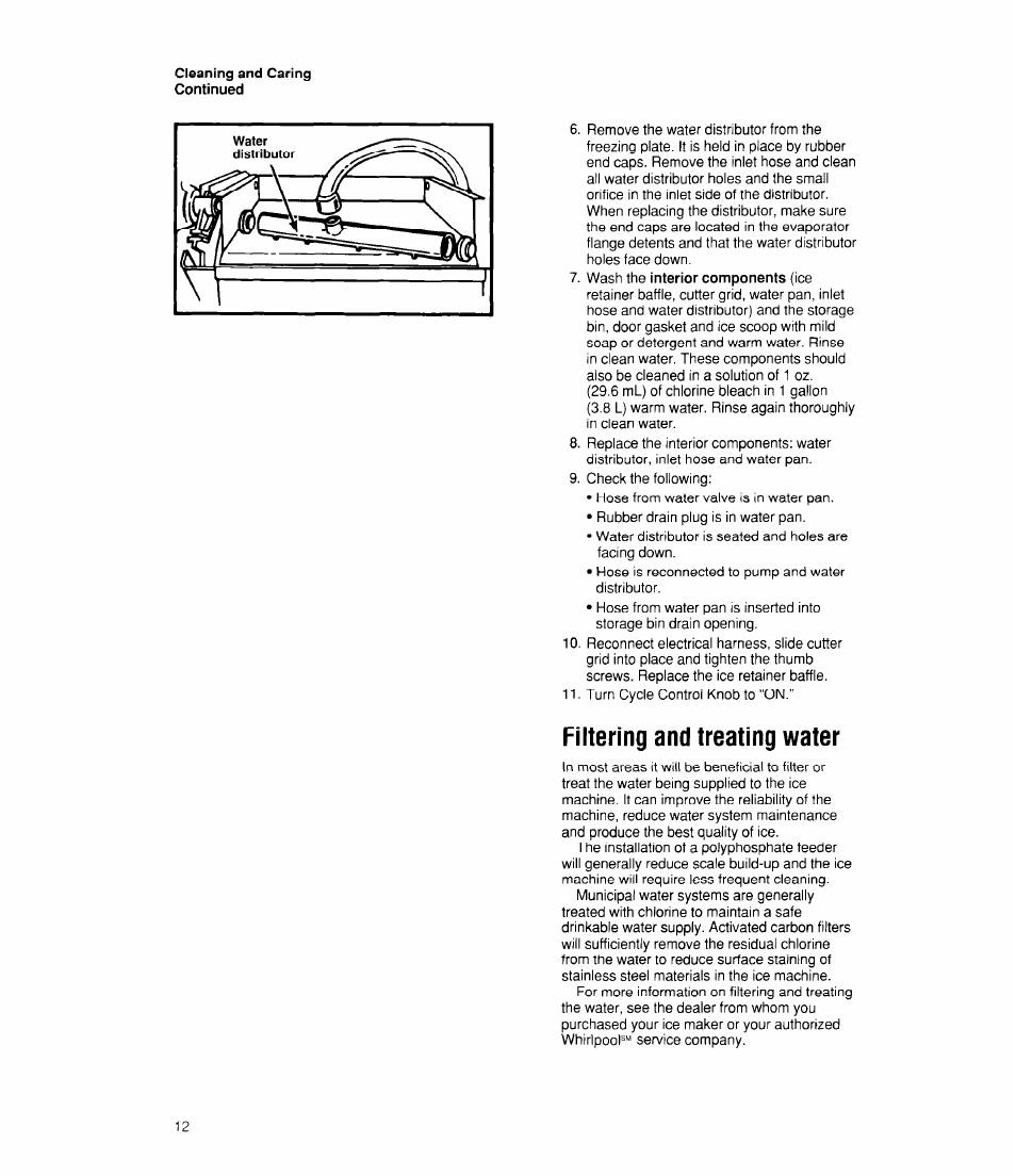 Filtering and treating water | Whirlpool EC510 User Manual | Page 12 / 16