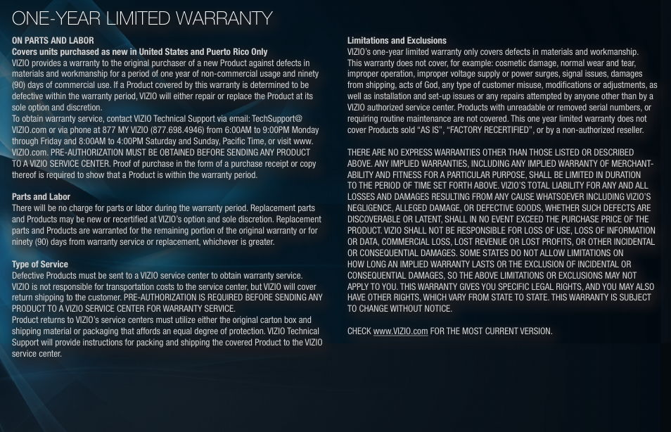 One-year limited warranty | Whirlpool VMB070 User Manual | Page 12 / 16