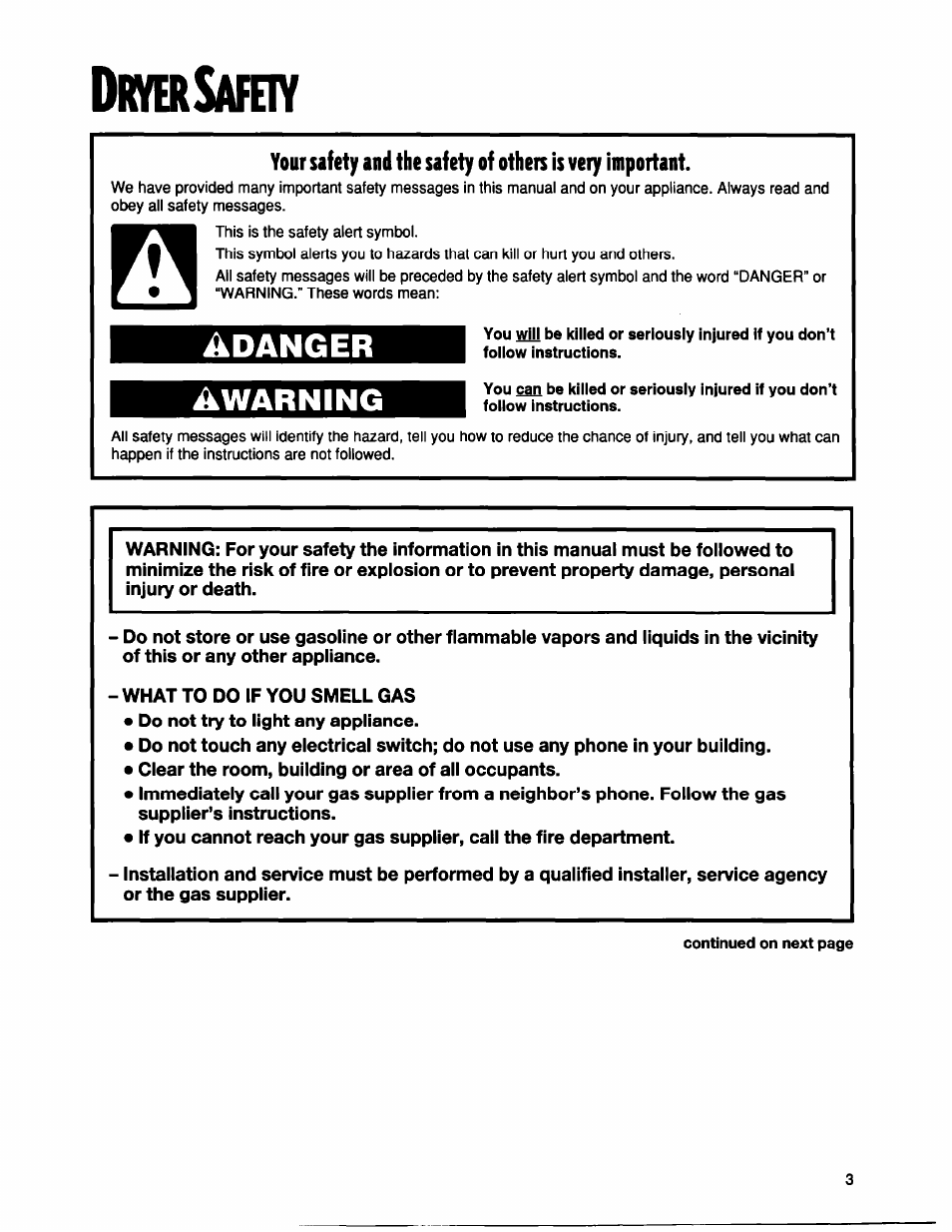 Diwersamy, Danger ^warning | Whirlpool BYCD3722W0 User Manual | Page 3 / 19