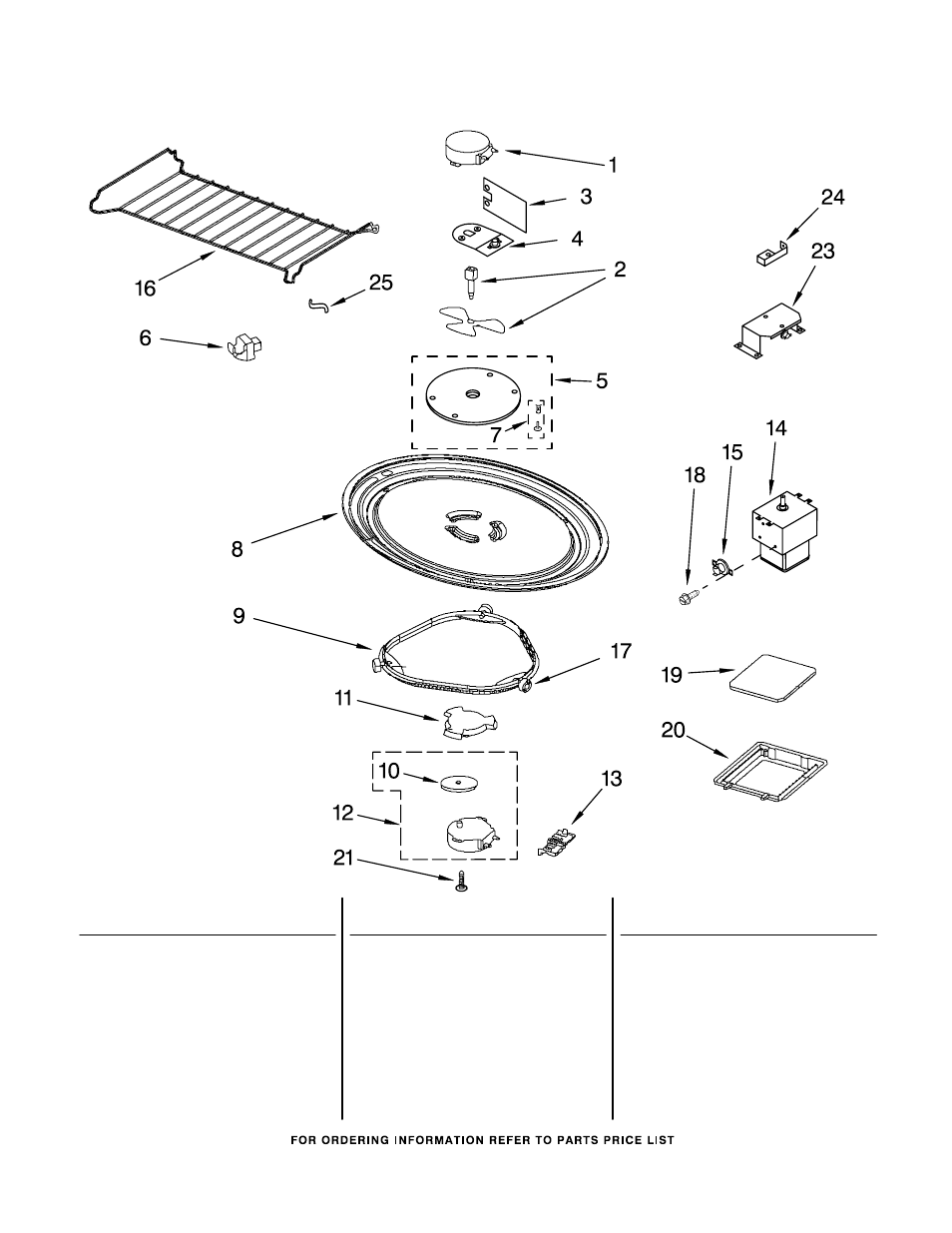 Magnetron and turntable, Magnetron and turntable parts | Whirlpool GH5184XPB3 User Manual | Page 6 / 7