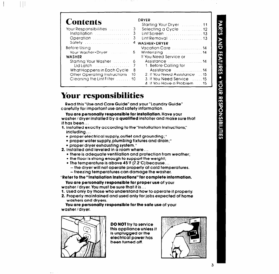 Your responsibilities | Whirlpool LT5000XL User Manual | Page 3 / 16