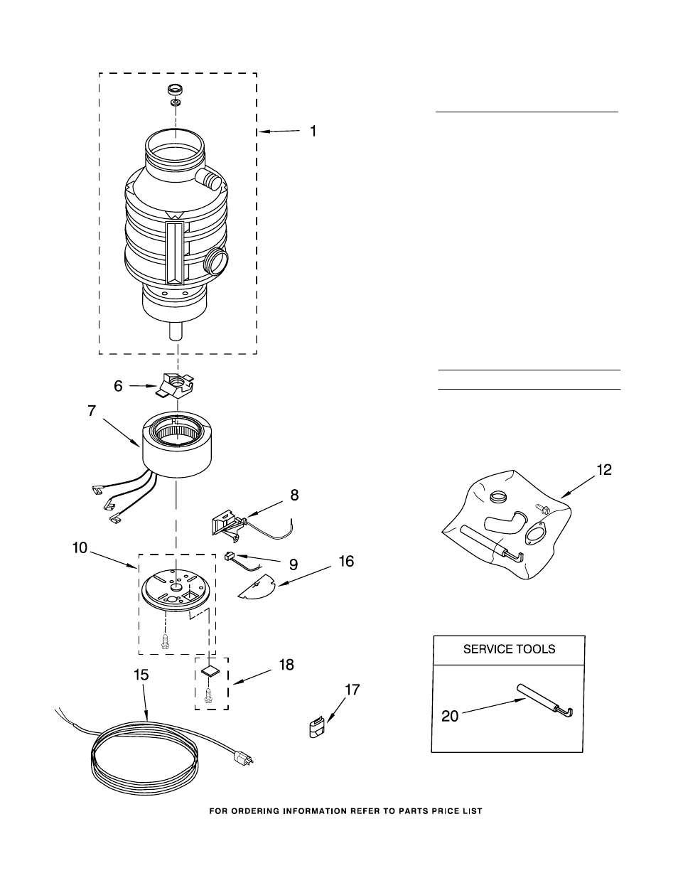 Lower housing and motor parts | Whirlpool GC2000XE2 User Manual | Page 2 / 2