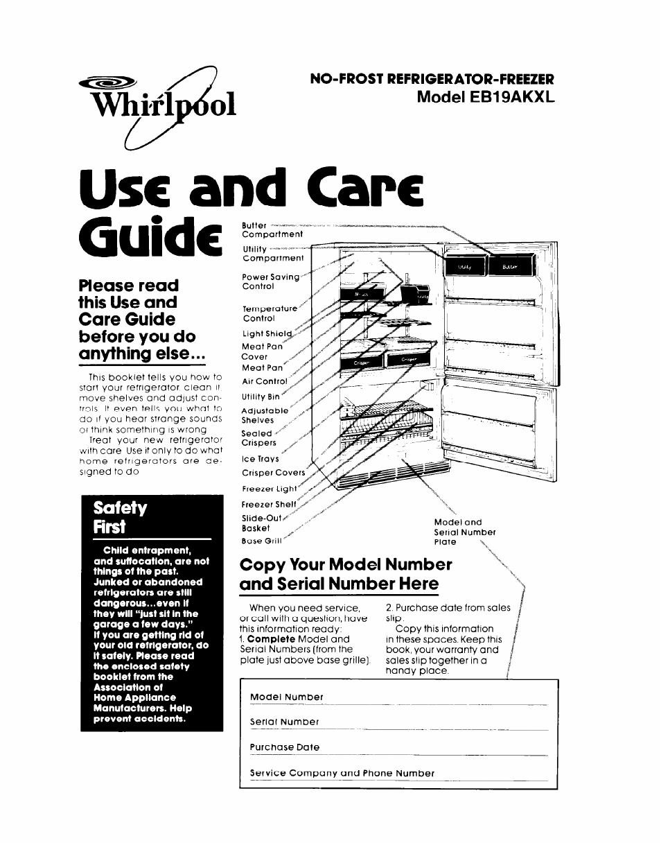 Whirlpool EB19AKXL User Manual | 8 pages