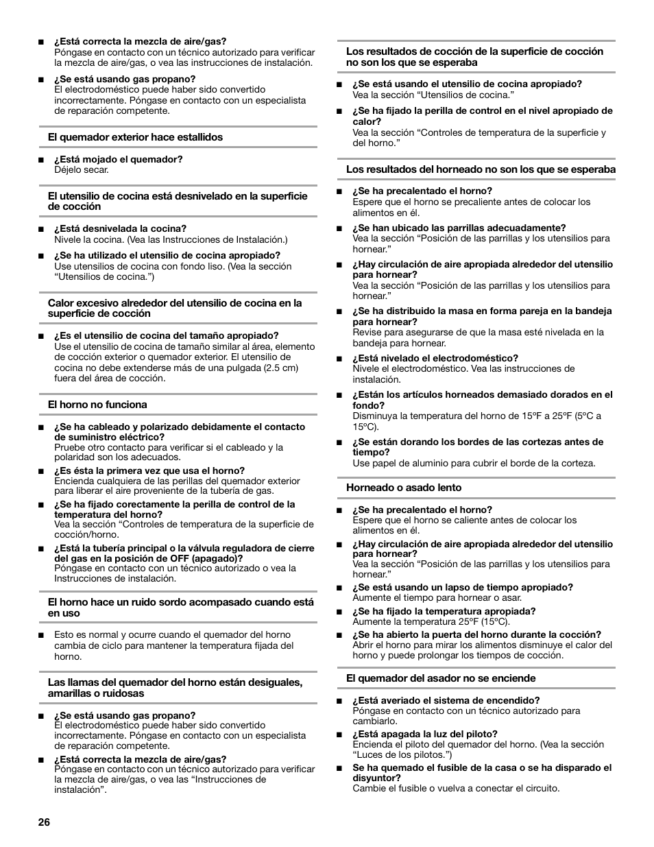 Whirlpool FGP305K0 User Manual | Page 26 / 28