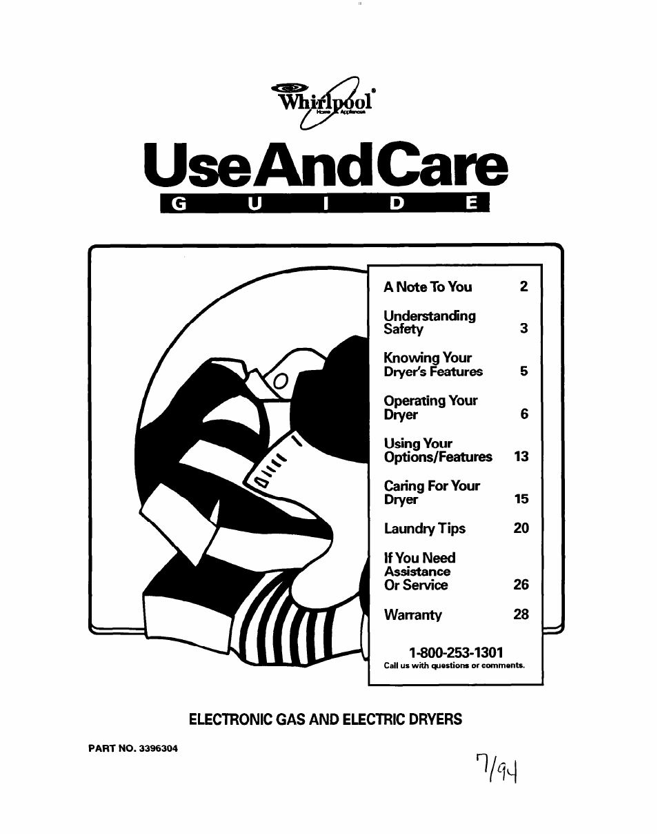 Whirlpool 3396304 User Manual | 28 pages