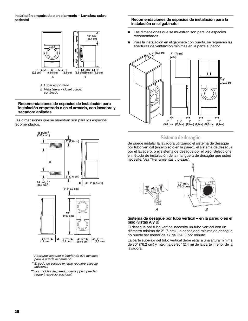 Sistema de desagüe | Whirlpool duet Front-Load Washer User Manual | Page 26 / 64