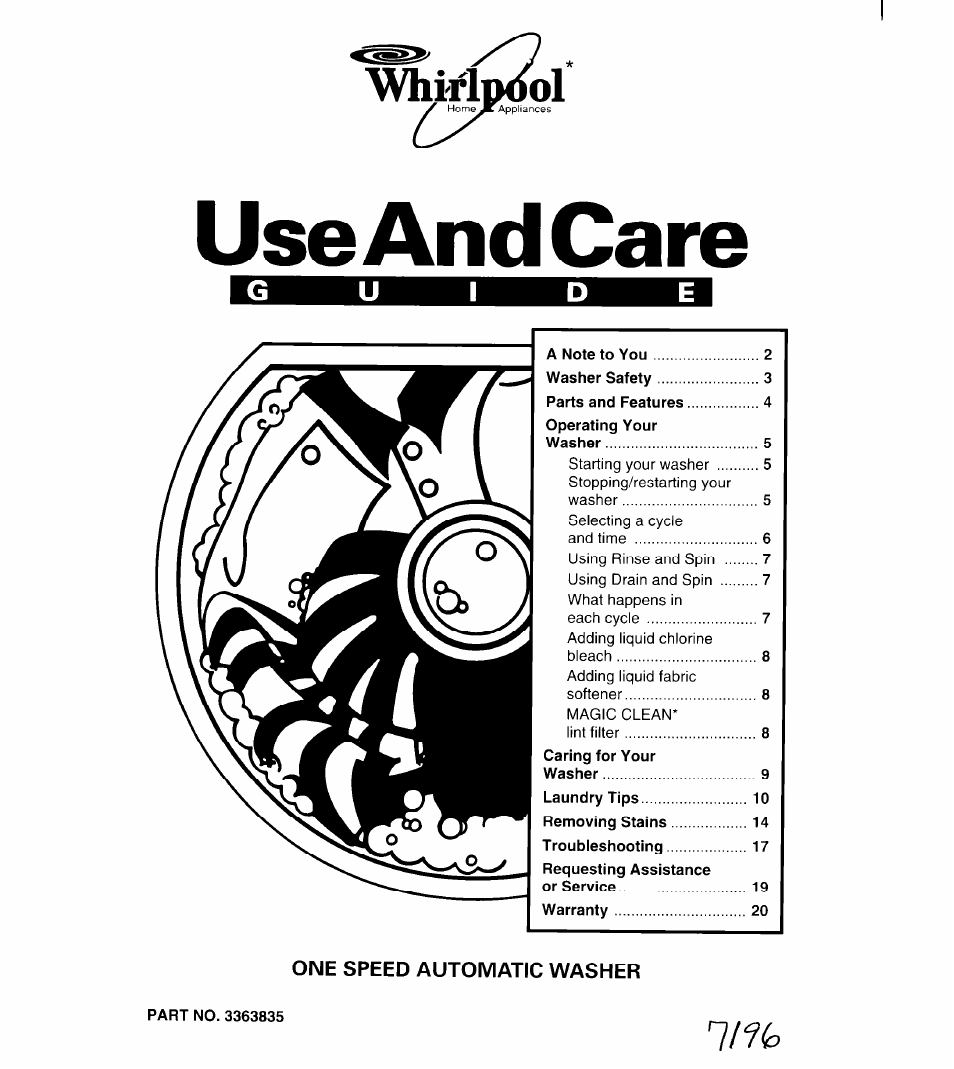Whirlpool 6LBR5132BQ2 User Manual | 20 pages
