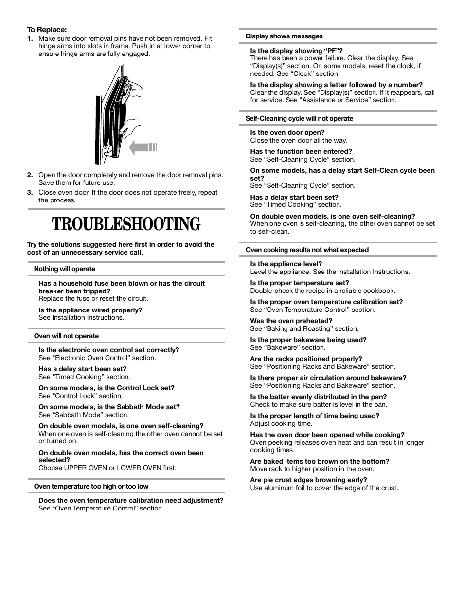 Troubleshooting | Whirlpool YGBD277 User Manual | Page 14 / 16