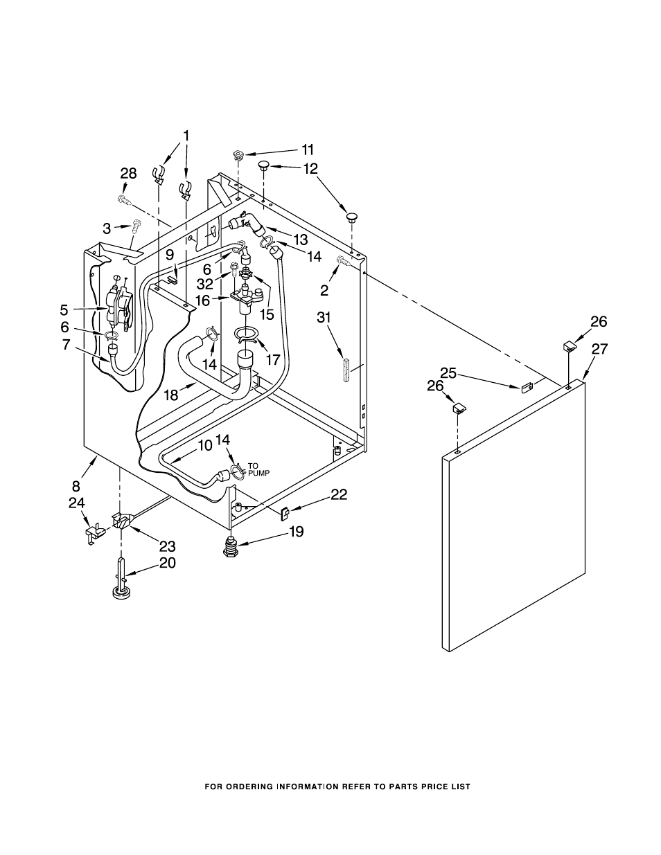 Washer cabinet, Washer cabinet parts | Whirlpool LTG5243DZ0 User Manual | Page 9 / 19